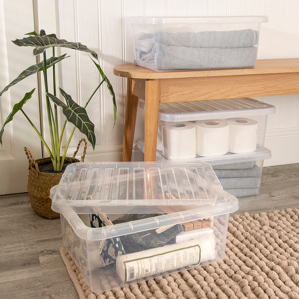 Pallet of 400 x 17L Crystal Plastic Storage Boxes with Lids-Wham-Plastic Box Shop