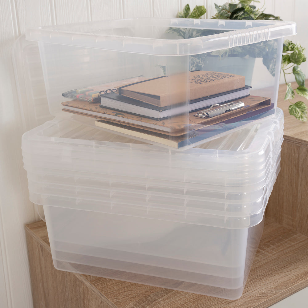 Wham Crystal Pack of 5 x 17L Plastic Storage Boxes with Lids-Wham-Plastic Box Shop
