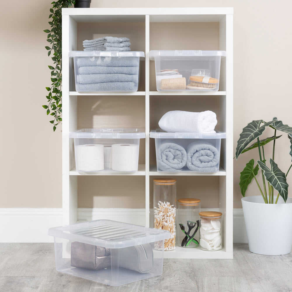 Wham Crystal Pack of 5 x 17L Plastic Storage Boxes with Lids-Wham-Plastic Box Shop