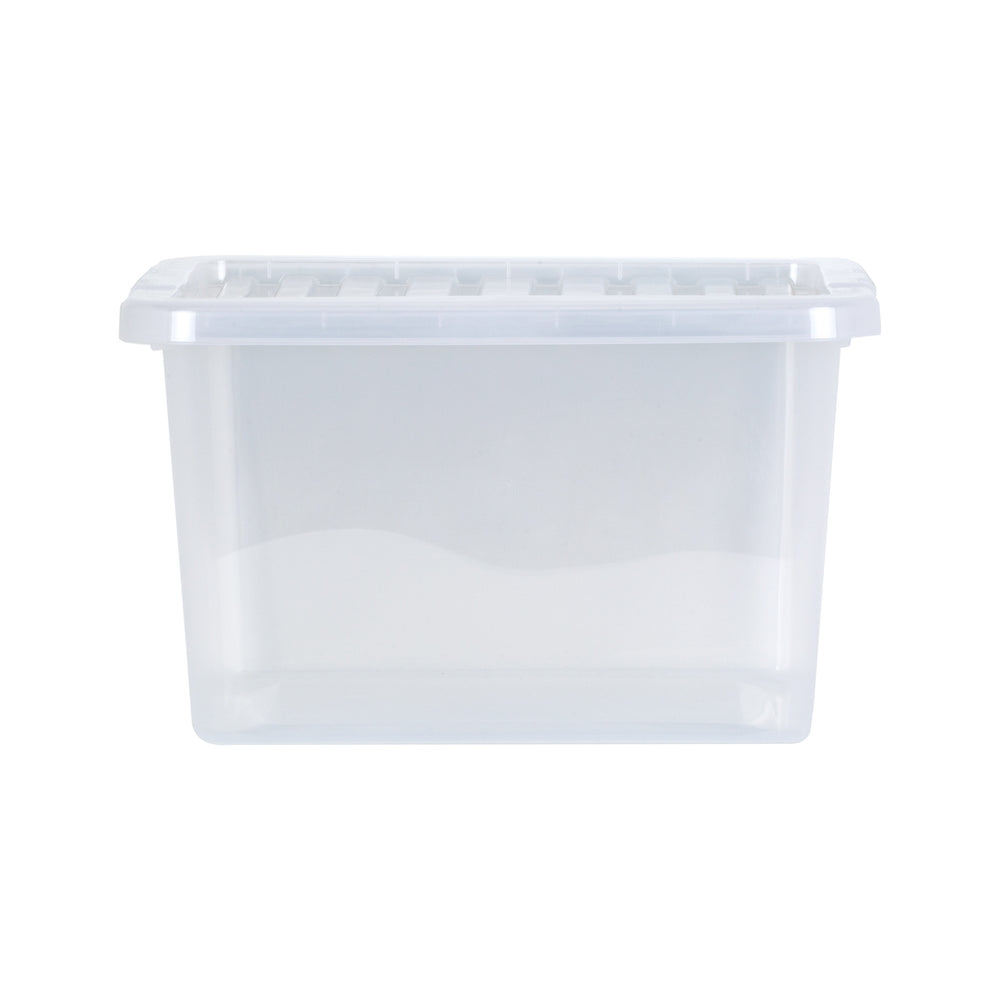 Wham Crystal 25 Litre Plastic Storage Box with Lid - Stackable & Nestable - Clear-Wham-Plastic Box Shop