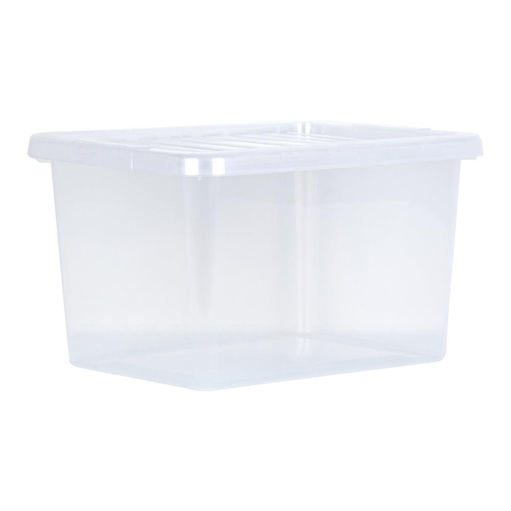 Wham Crystal 25 Litre Plastic Storage Box with Lid - Stackable & Nestable - Clear-Wham-Plastic Box Shop