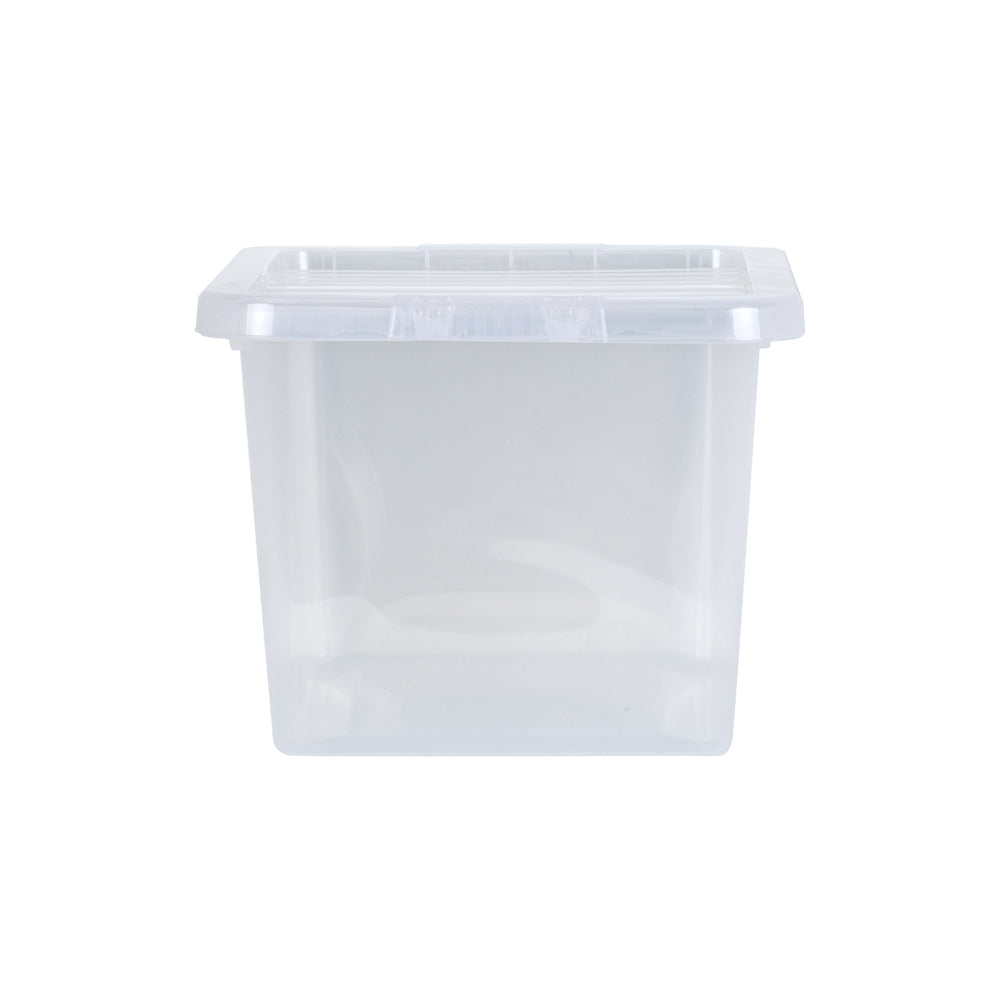 Wham Crystal 25 Litre Plastic Storage Box with Lid - Stackable & Nestable - Clear-Wham-Plastic Box Shop