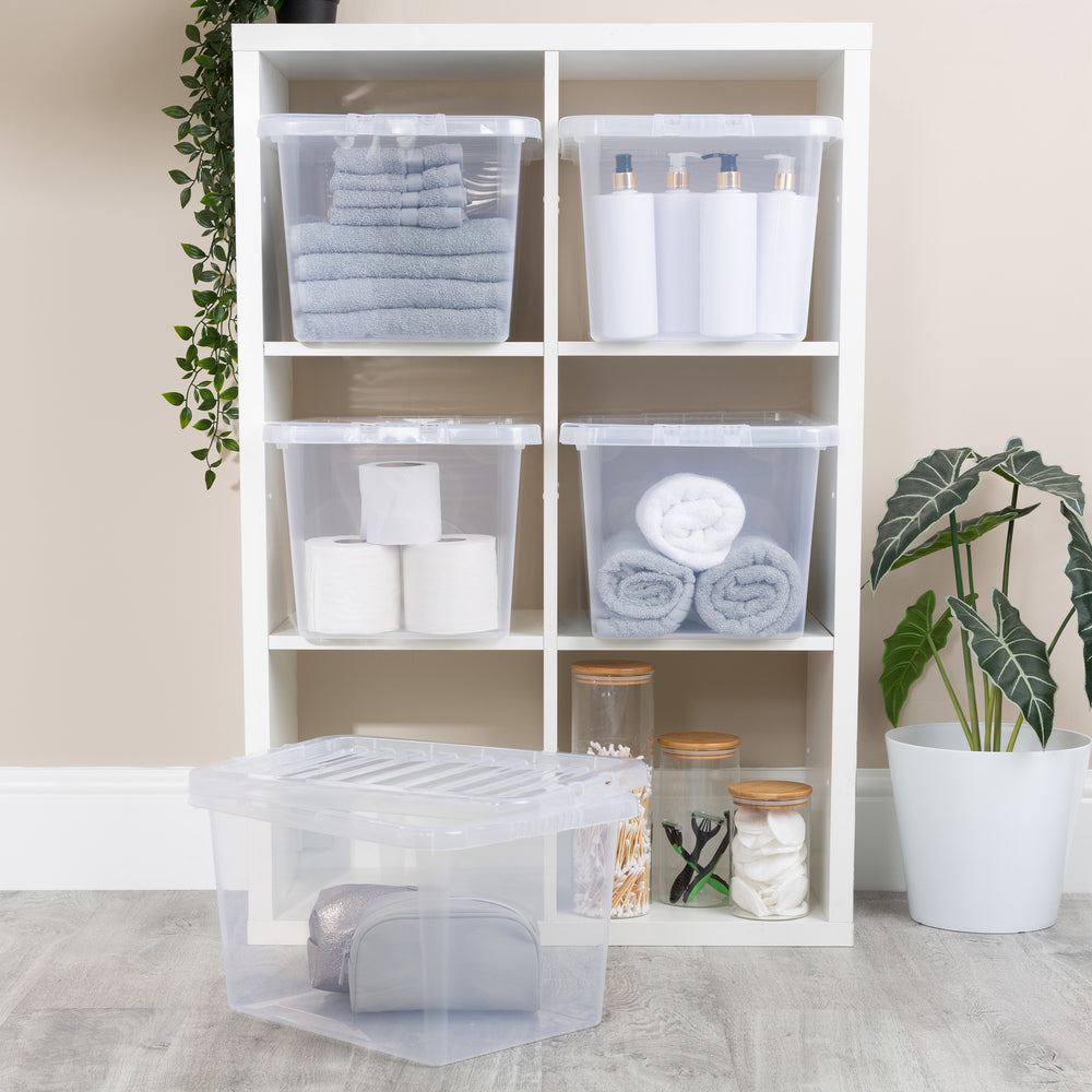 Wham Crystal Pack 5 x 25 Litre Plastic Storage Boxes with Lids-Wham-Plastic Box Shop