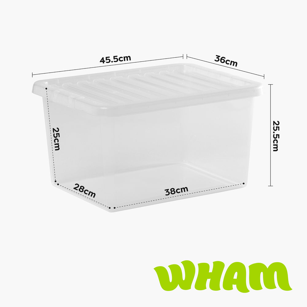 Pallet of 100 x 31L Crystal Plastic Storage Boxes with Lids-Wham-Plastic Box Shop