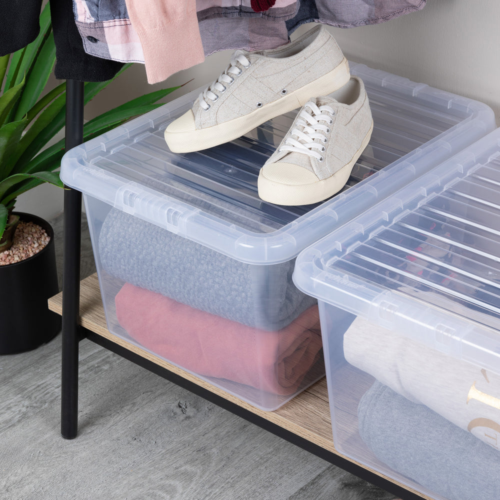 Pallet of 100 x 31L Crystal Plastic Storage Boxes with Lids-Wham-Plastic Box Shop