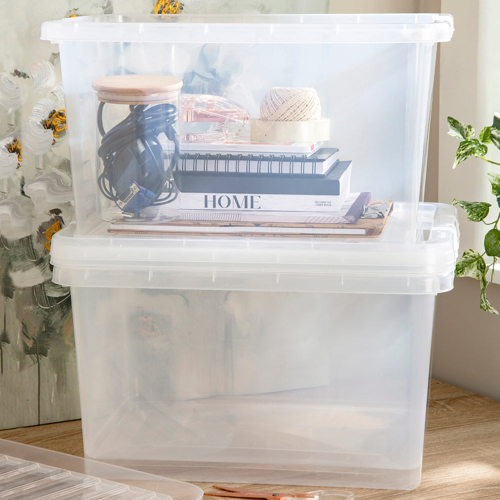 Wham Crystal Pack of 5 x 31L Plastic Storage Boxes with Lids-Wham-Plastic Box Shop