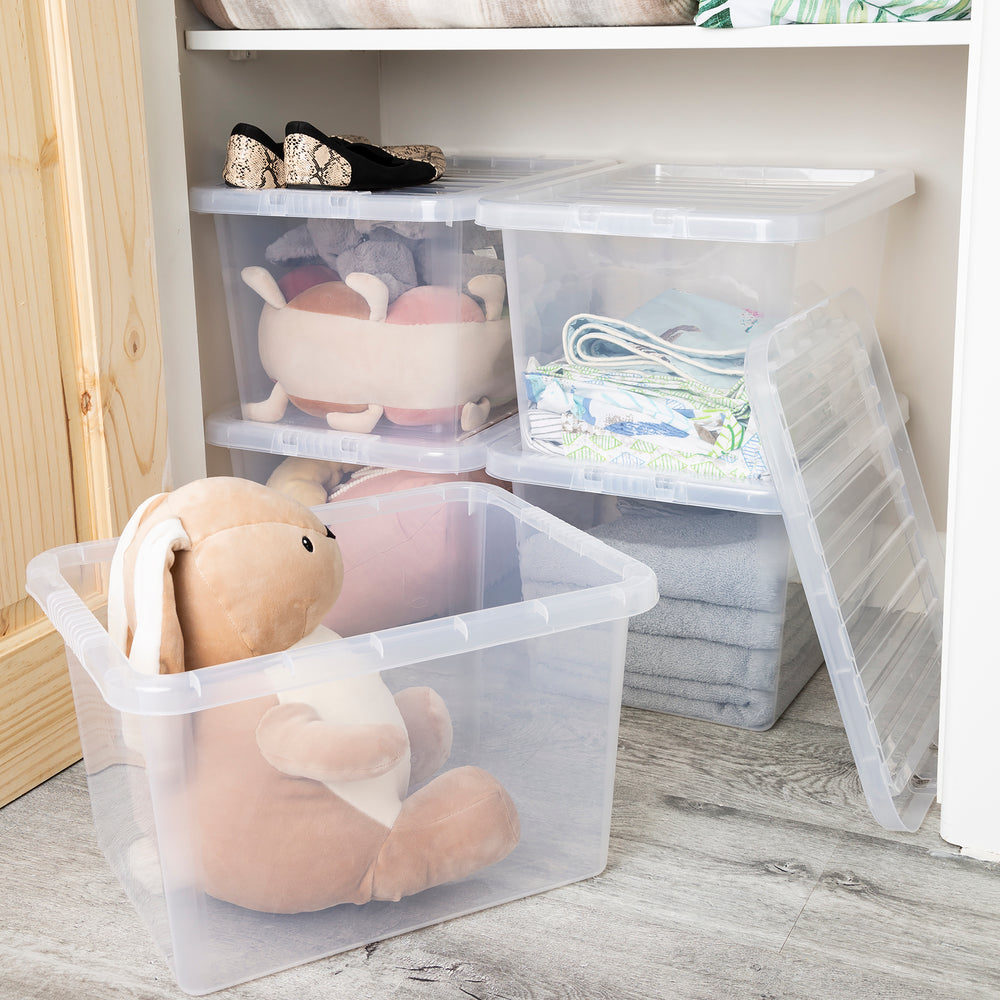 Wham Crystal Pack of 5 x 31L Plastic Storage Boxes with Lids-Wham-Plastic Box Shop