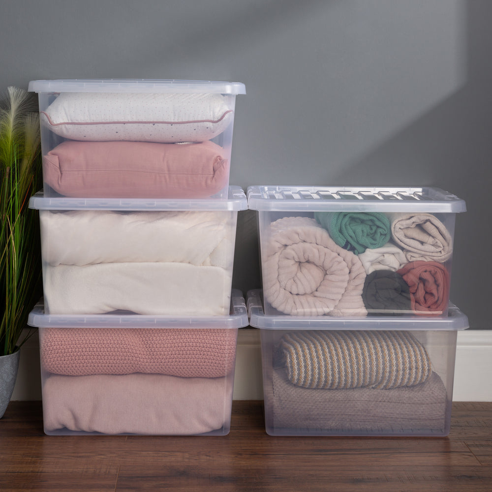 Pallet of 180 x 37L Crystal Plastic Storage Boxes with Lids-Wham-Plastic Box Shop