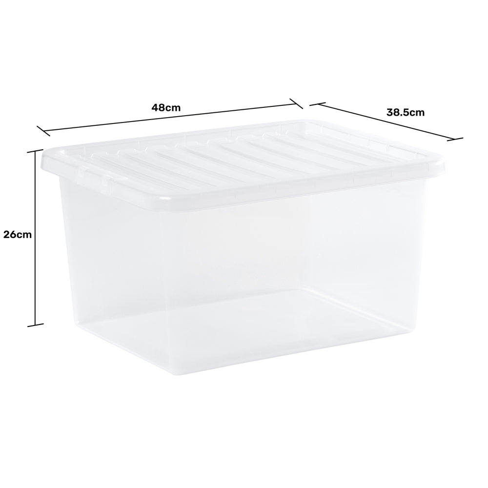 Wham Crystal Pack of 5 x 37L Plastic Storage Boxes with Lids-Wham-Plastic Box Shop