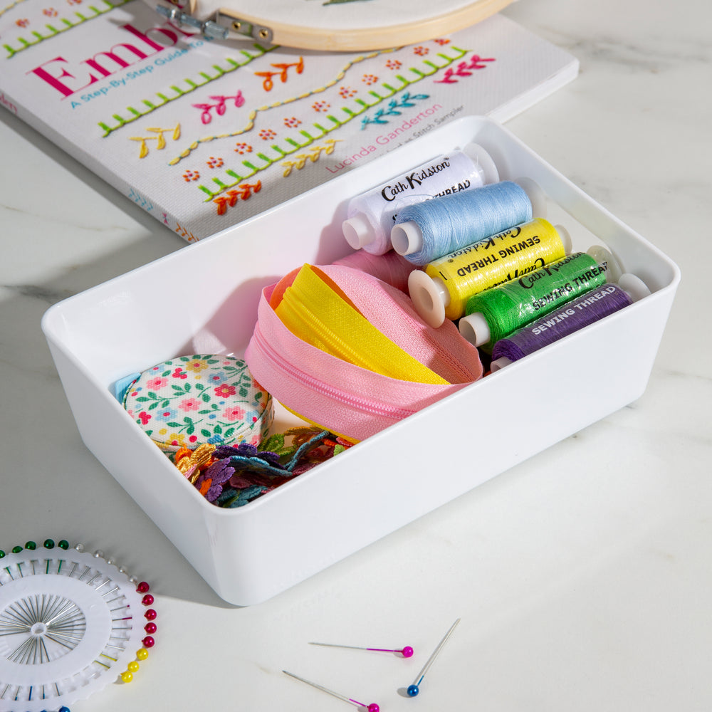 20cm White Rectangle Plastic Storage Basket – Wham Studio-Wham-Plastic Box Shop