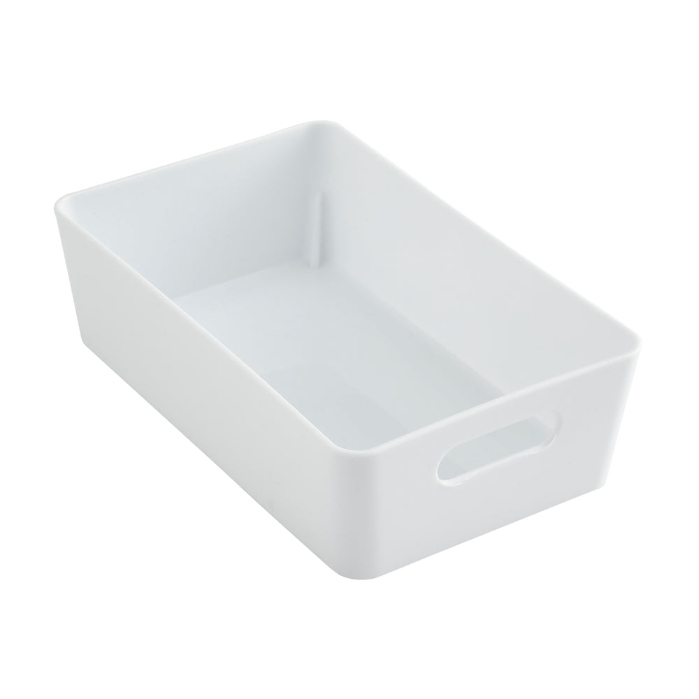 20cm White Rectangle Plastic Storage Basket – Wham Studio-Wham-White-WMSB11.01W-Plastic Box Shop