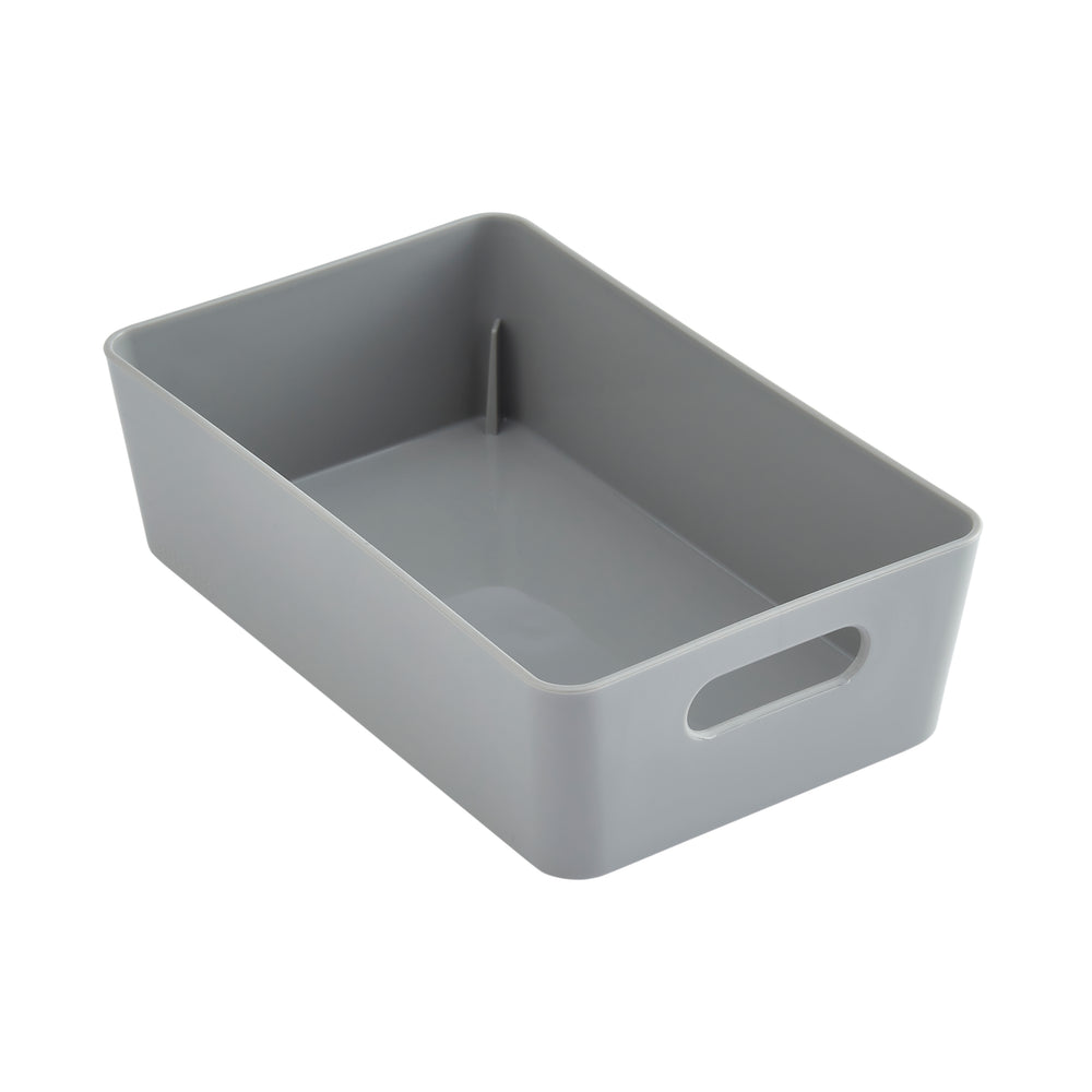 20cm White Rectangle Plastic Storage Basket – Wham Studio-Wham-Cool Grey-WMSB11.01CG-Plastic Box Shop