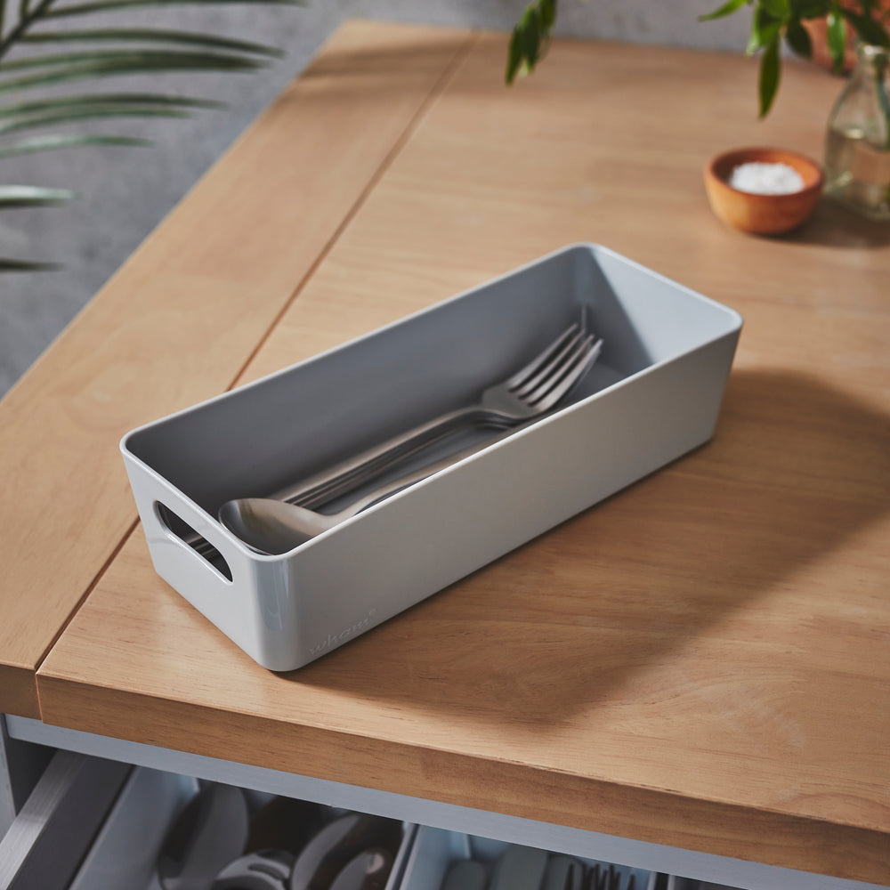 25cm White Rectangle Plastic Storage Basket – Wham Studio-Wham-Plastic Box Shop