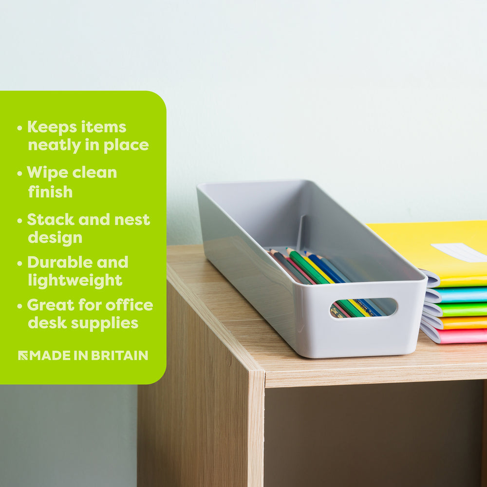 25cm White Rectangle Plastic Storage Basket – Wham Studio-Wham-Plastic Box Shop