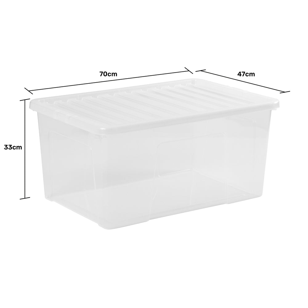 Wham Crystal Pack of 4 x 90L Plastic Storage Boxes with Lids-Wham-Plastic Box Shop