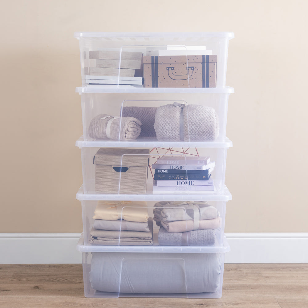 Pallet of 108 x 68L Crystal Plastic Storage Boxes with Lids-Wham-Plastic Box Shop
