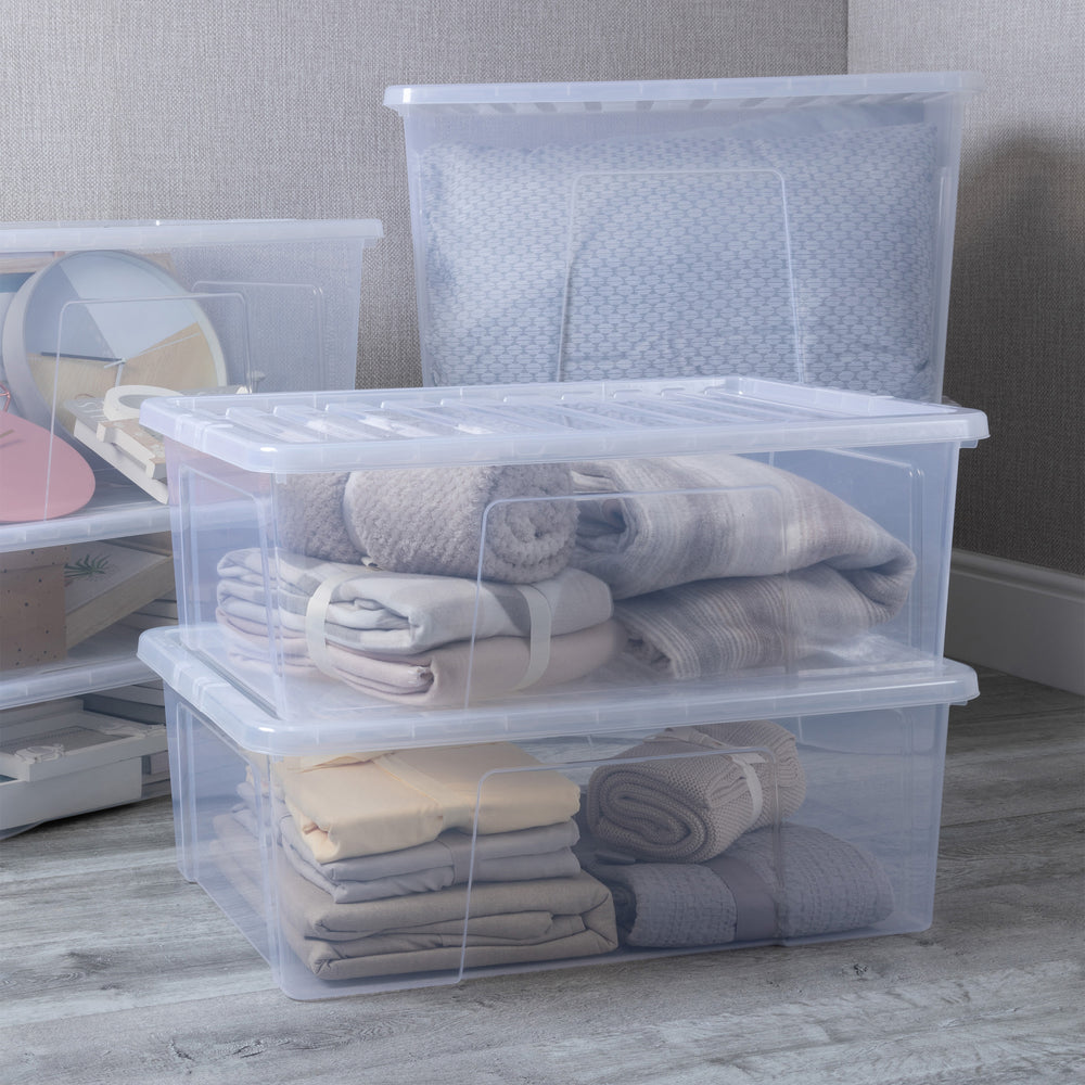 Pallet of 108 x 68L Crystal Plastic Storage Boxes with Lids-Wham-Plastic Box Shop