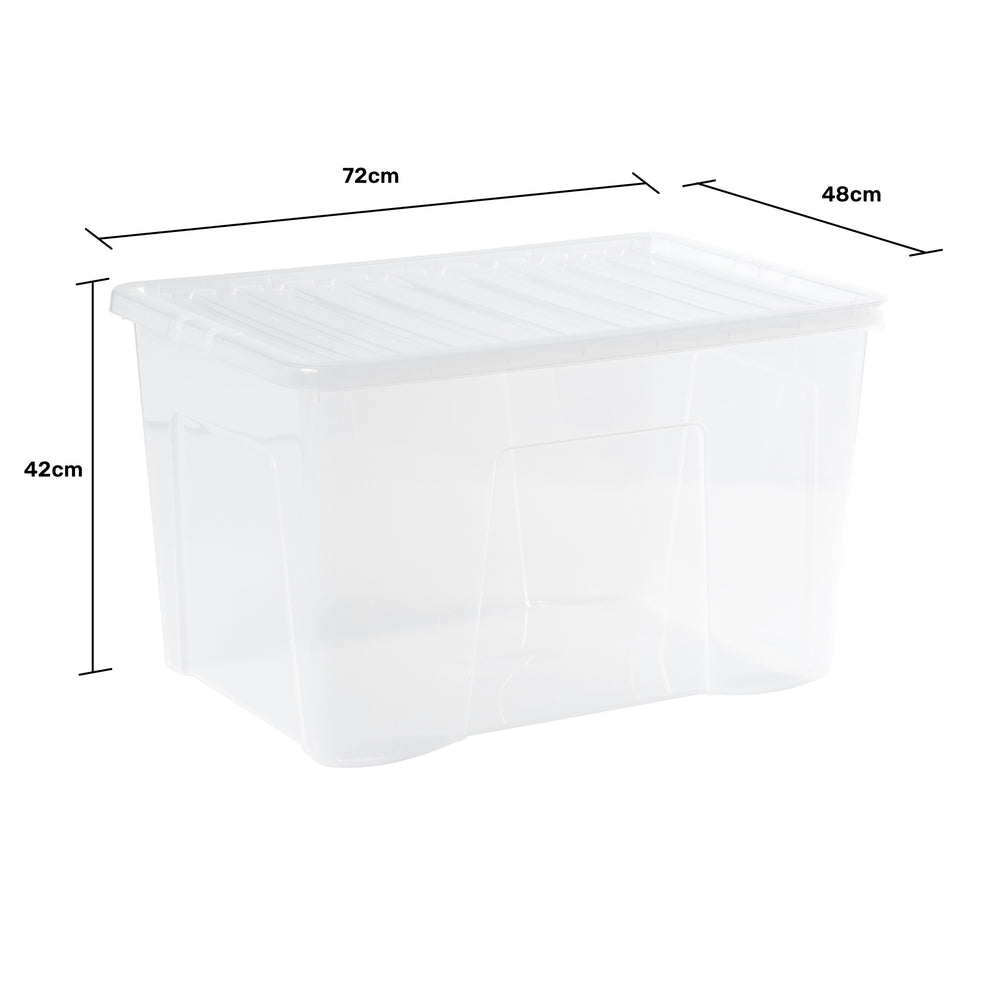 Wham Crystal Pack of 3 x 102L Plastic Storage Boxes with Lids-Wham-Plastic Box Shop