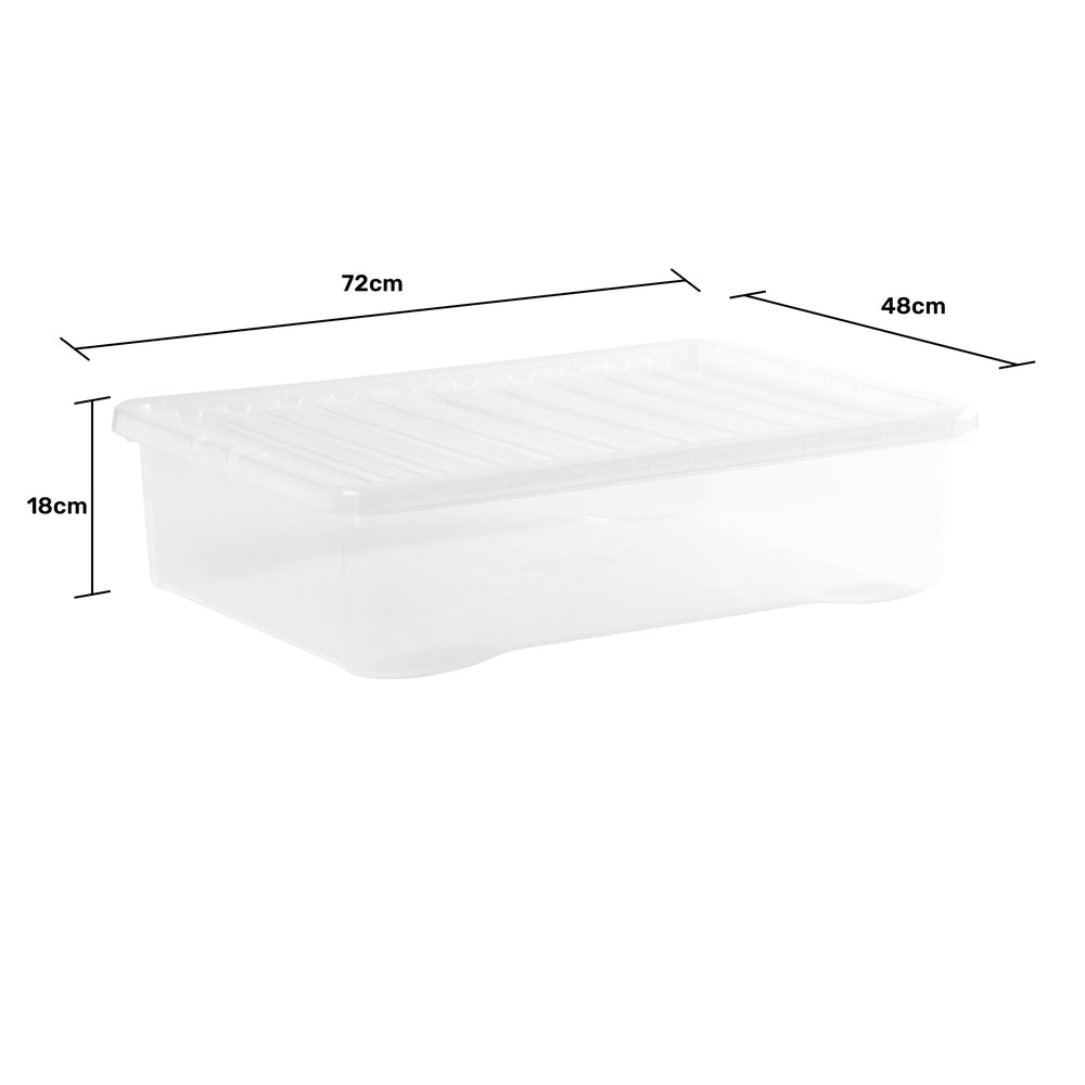 Wham Crystal Pack of 3 x 46L Underbed Plastic Storage Boxes with Lids-Wham-Plastic Box Shop