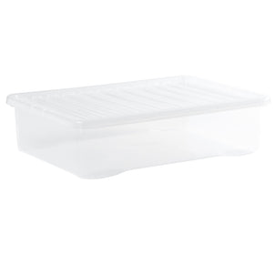 Wham Crystal Pack of 3 x 46L Underbed Plastic Storage Boxes with Lids-Wham-Plastic Box Shop