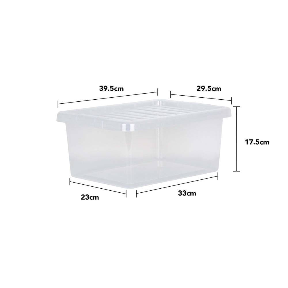 Wham Crystal Pallet Deal 500 x 14 Litre Plastic Storage Boxes with Lids - Stackable & Nestable - Clear-Wham-Plastic Box Shop