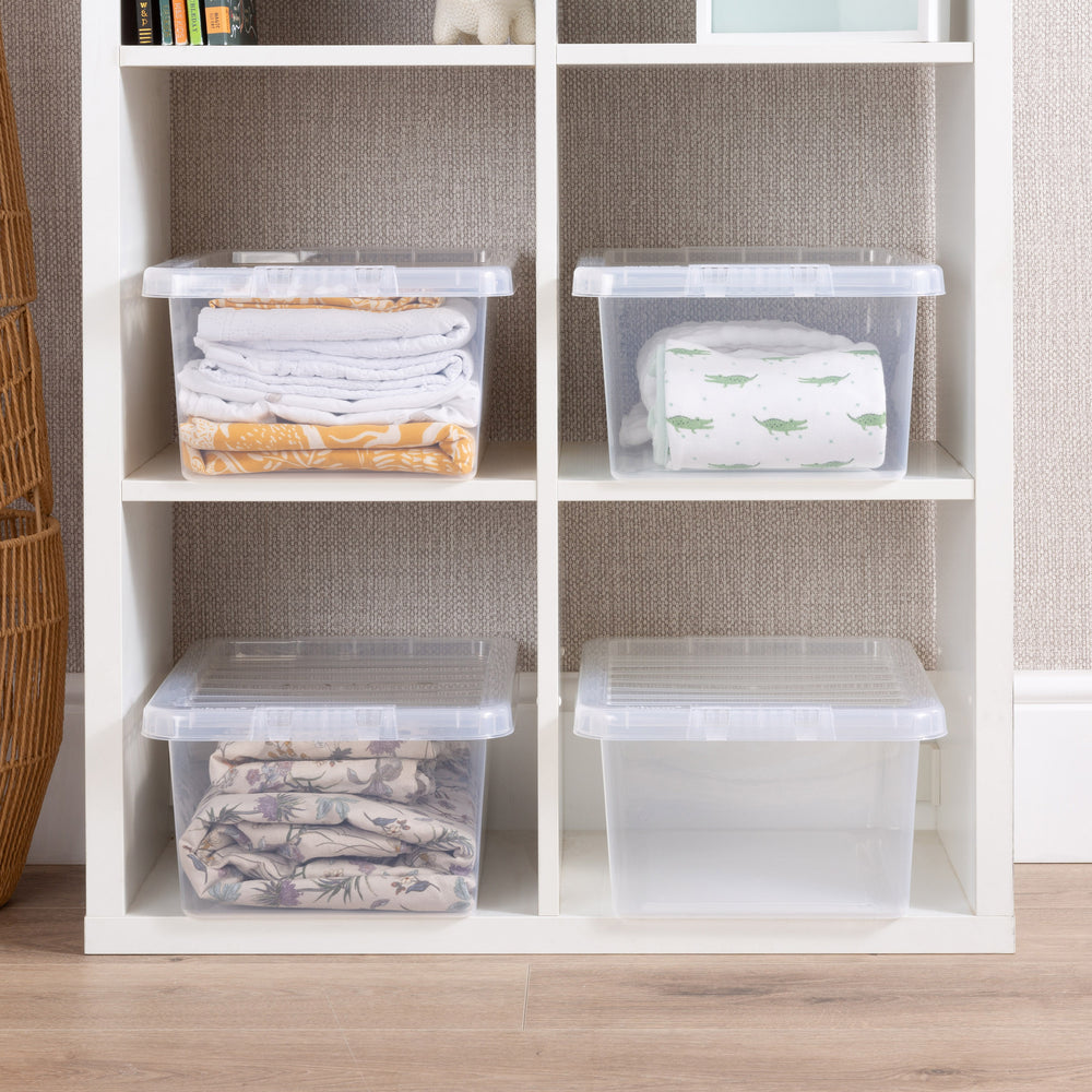 Wham Crystal Pallet Deal 500 x 14 Litre Plastic Storage Boxes with Lids - Stackable & Nestable - Clear-Wham-Plastic Box Shop