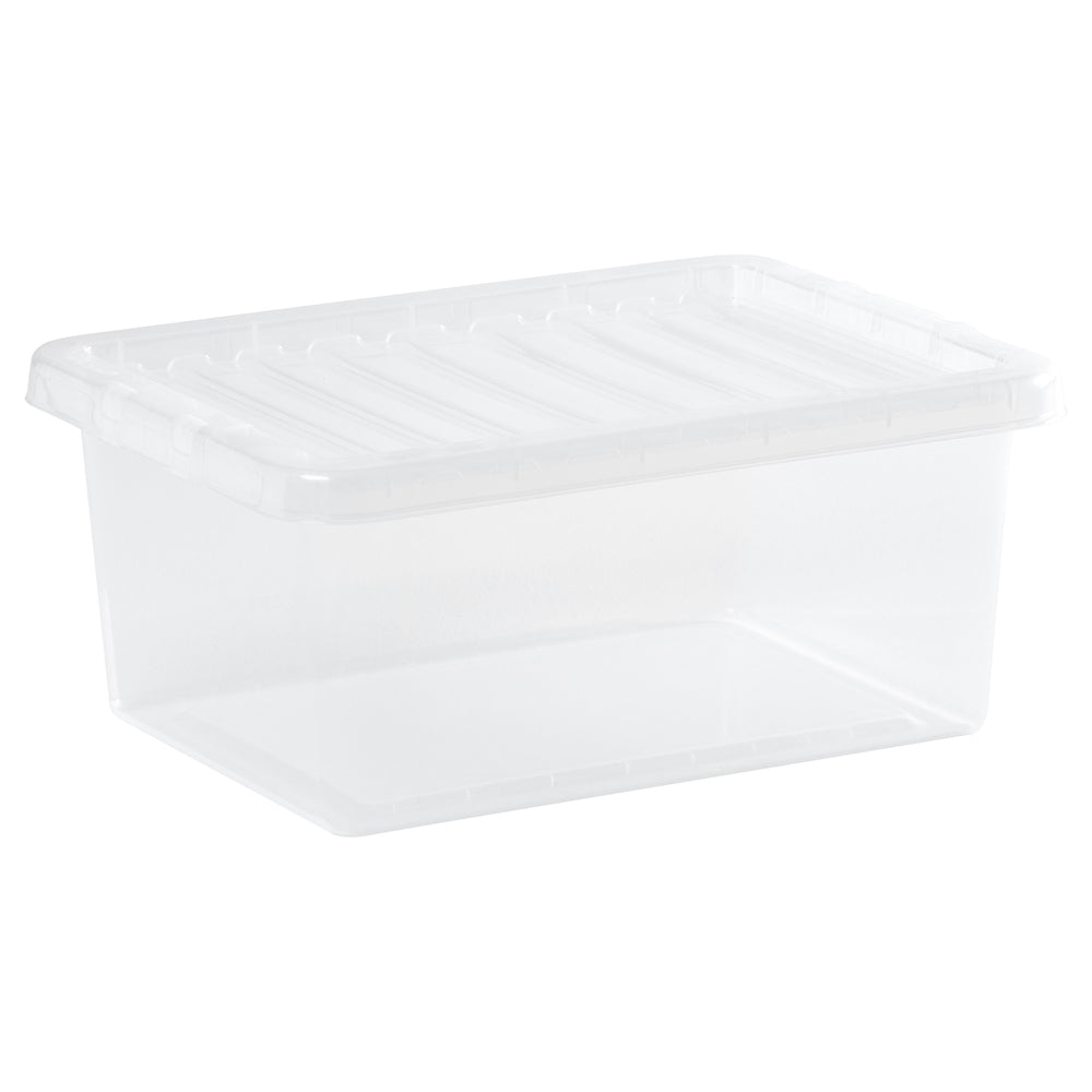 Wham Crystal Pallet Deal 500 x 14 Litre Plastic Storage Boxes with Lids - Stackable & Nestable - Clear-Wham-Plastic Box Shop