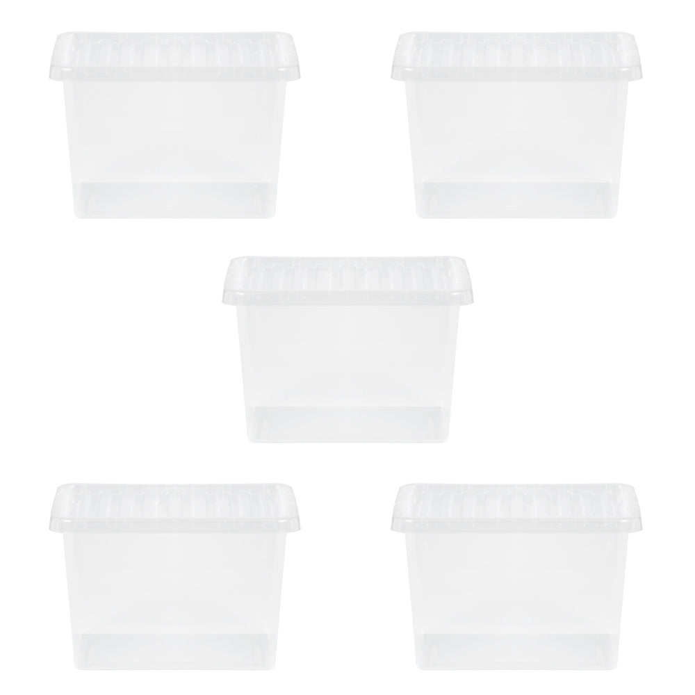 Wham Crystal 5 x 20LPlastic Storage Boxes with Lids-Wham-Plastic Box Shop