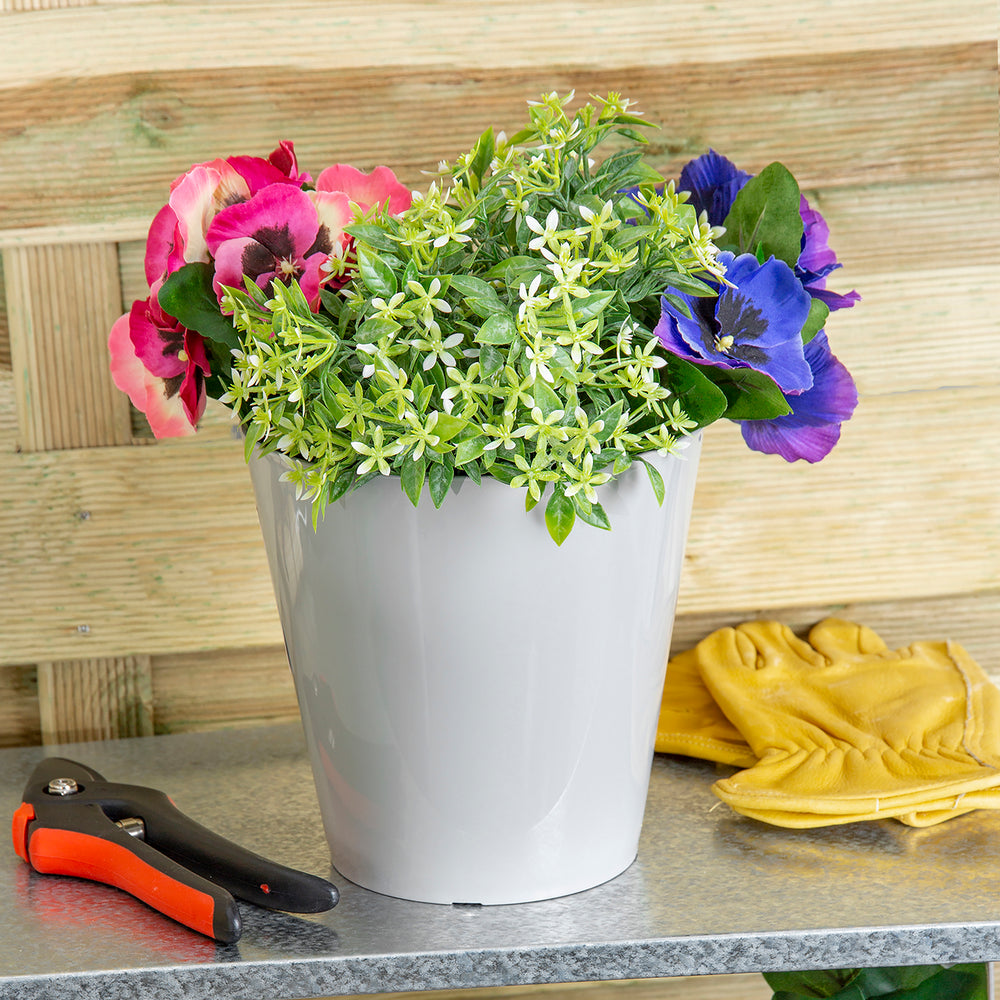 Studio 16cm Round Indoor Plastic Planter-Wham-Plastic Box Shop