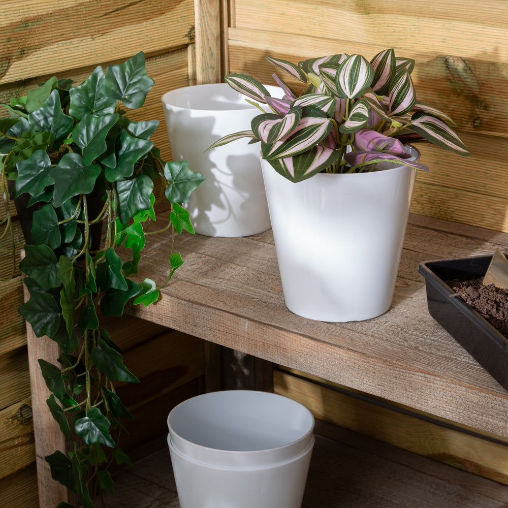 Studio 16cm Round Indoor Plastic Planter-Wham-Plastic Box Shop