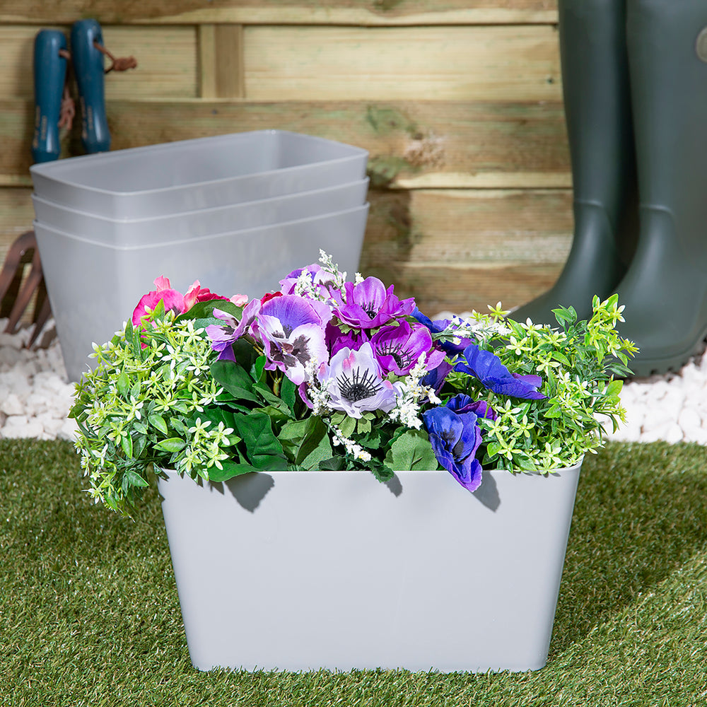 Studio 30cm High Gloss Rectangular Indoor Plastic Planter-Wham-Plastic Box Shop