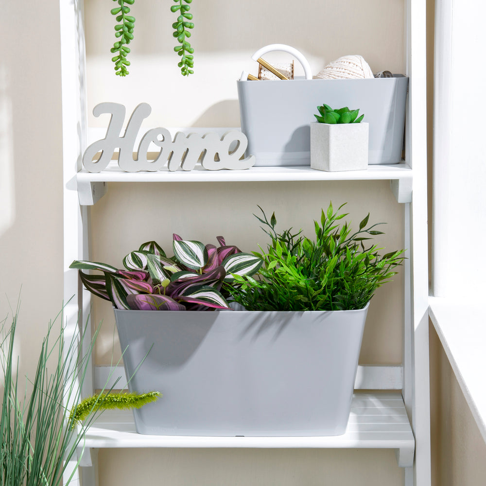 Studio 30cm High Gloss Rectangular Indoor Plastic Planter-Wham-Plastic Box Shop