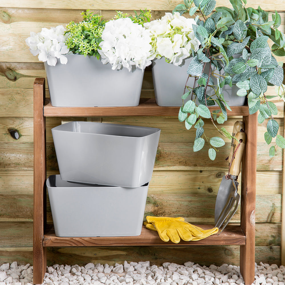 Studio 30cm High Gloss Rectangular Indoor Plastic Planter-Wham-Plastic Box Shop