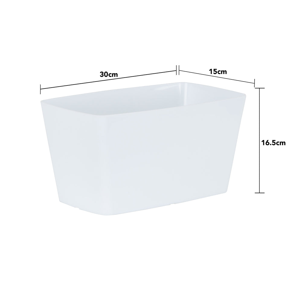 Studio 30cm High Gloss Rectangular Indoor Plastic Planter-Wham-Plastic Box Shop
