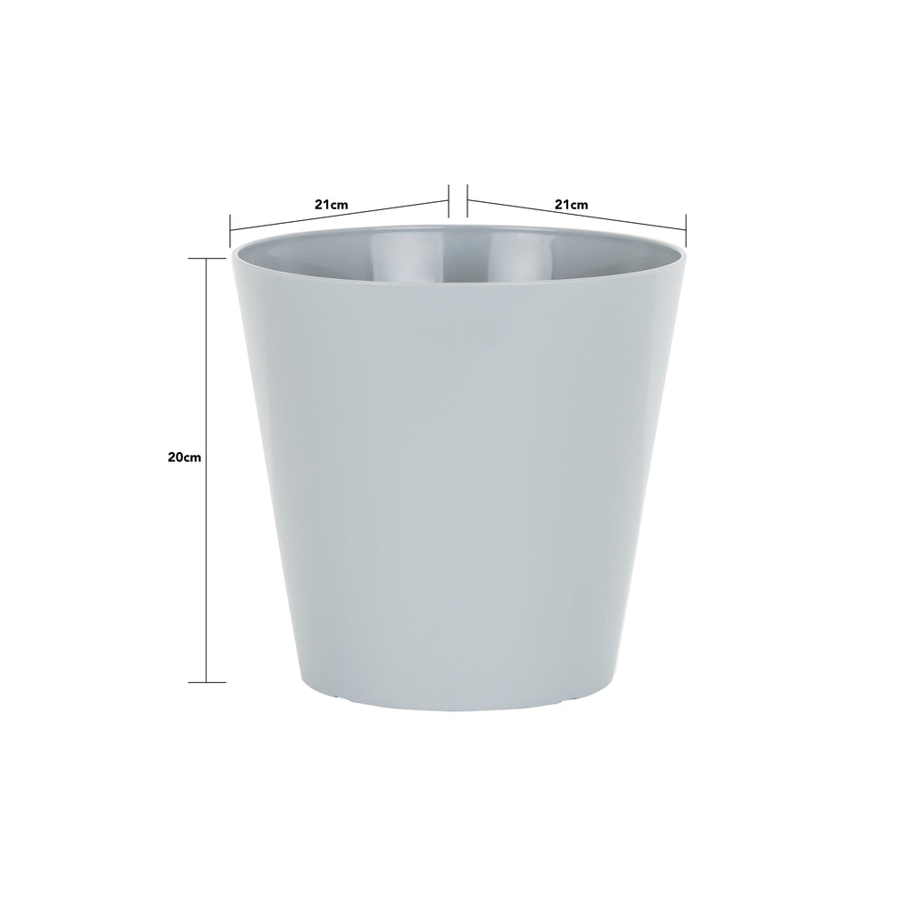 Studio 21cm High Gloss Round Plastic Indoor Plant Cover-Wham-Plastic Box Shop