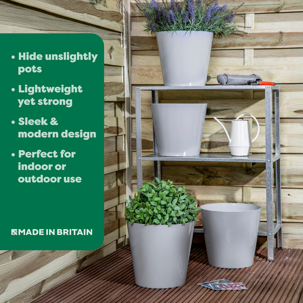 Studio 26cm Round Indoor Plastic Planter Cover-Wham-Plastic Box Shop
