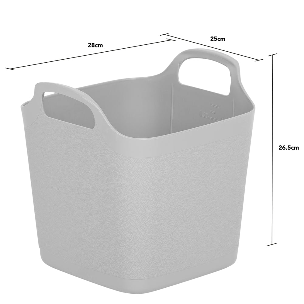 Extra Small 8 Litre Square Flexi Tub - Cool Grey (29252)-Wham-Plastic Box Shop