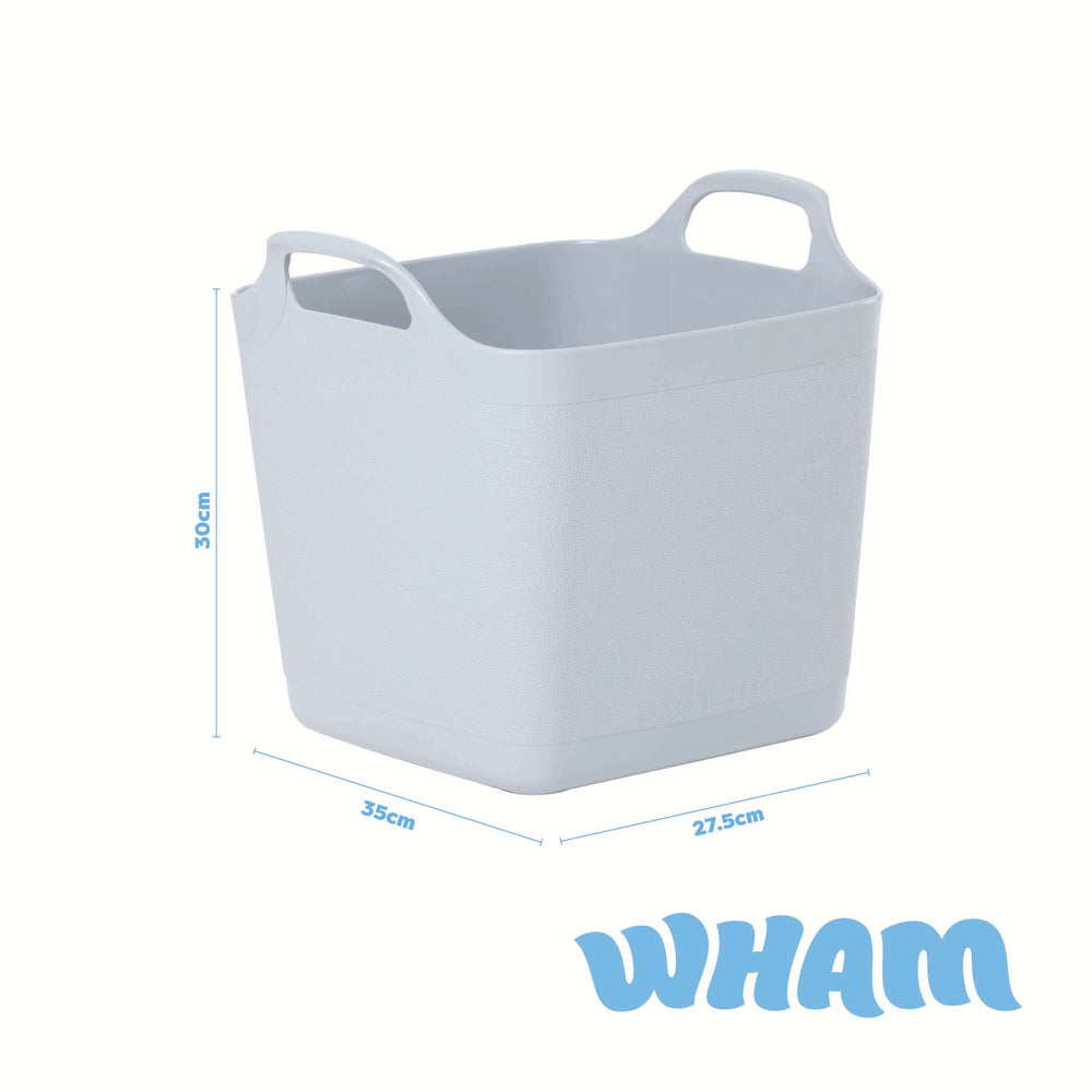 Small 15 Litre Square Flexi Tub - Cool Grey (29302)-Wham-Plastic Box Shop