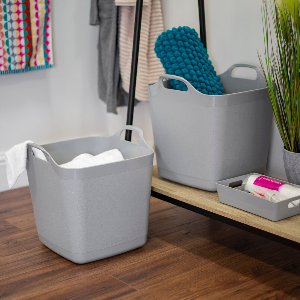 Medium 25 Litre Square Flexi Tub - Cool Grey (29352)-Wham-Plastic Box Shop