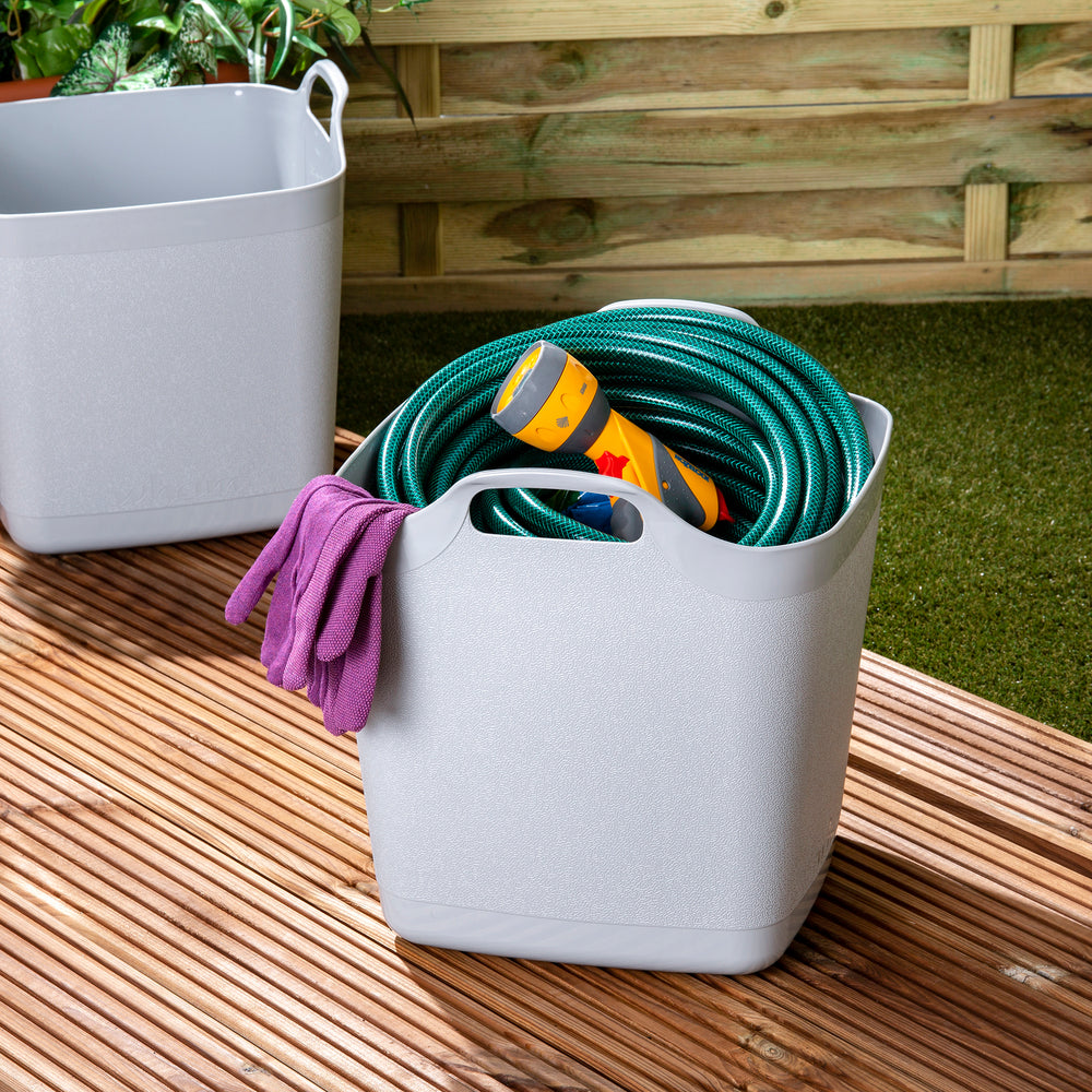 Medium 25 Litre Square Flexi Tub - Cool Grey (29352)-Wham-Plastic Box Shop