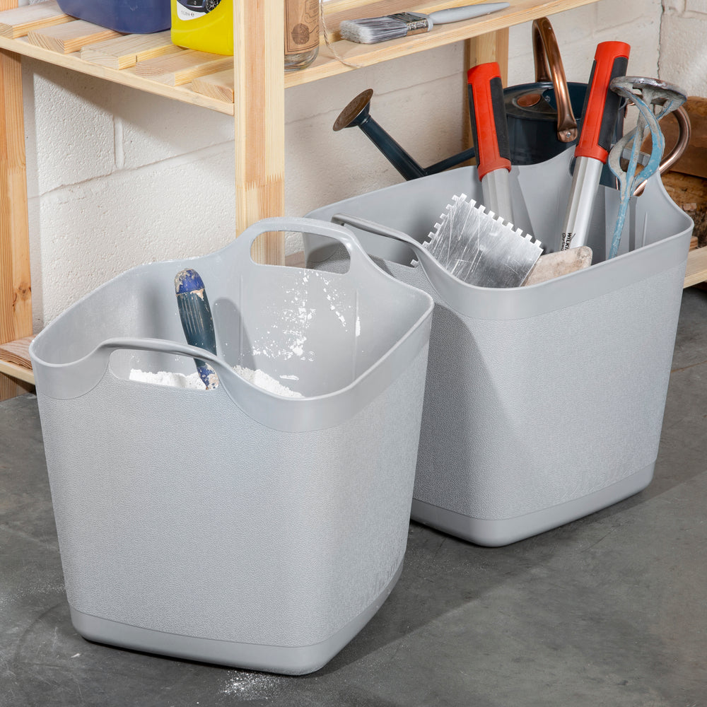 Medium 25 Litre Square Flexi Tub - Cool Grey (29352)-Wham-Plastic Box Shop