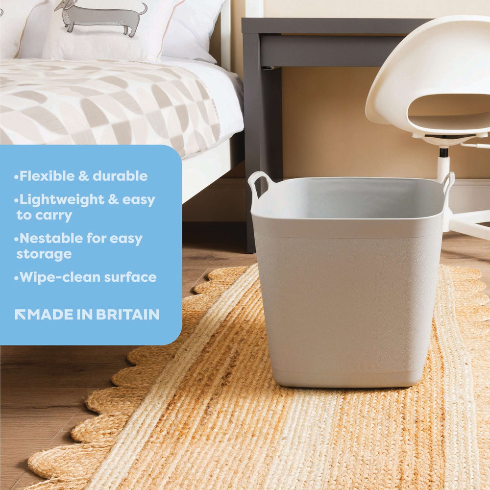 Large 40 Litre Square Flexi Tub - Cool Grey (29402)-Wham-Plastic Box Shop