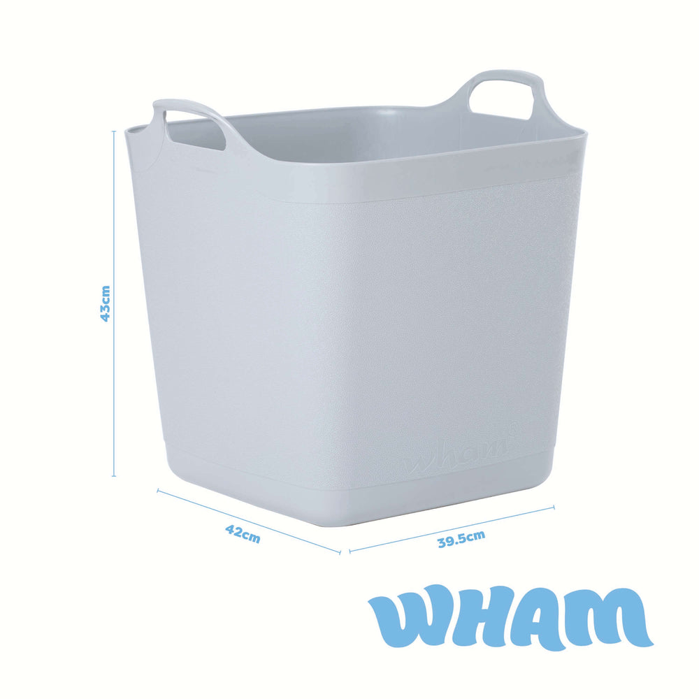 Large 40 Litre Square Flexi Tub - Cool Grey (29402)-Wham-Plastic Box Shop