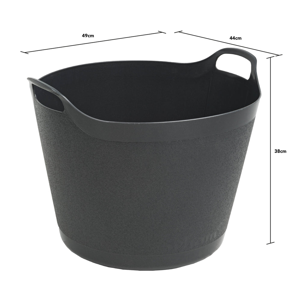 38 Litre Round Flexi Tub - Graphite 35500-Wham-Plastic Box Shop