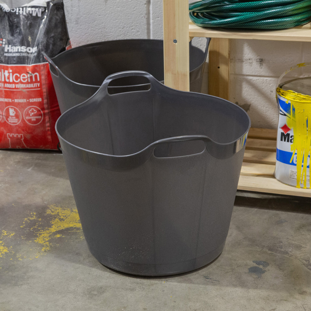 38 Litre Round Flexi Tub - Graphite 35500-Wham-Plastic Box Shop