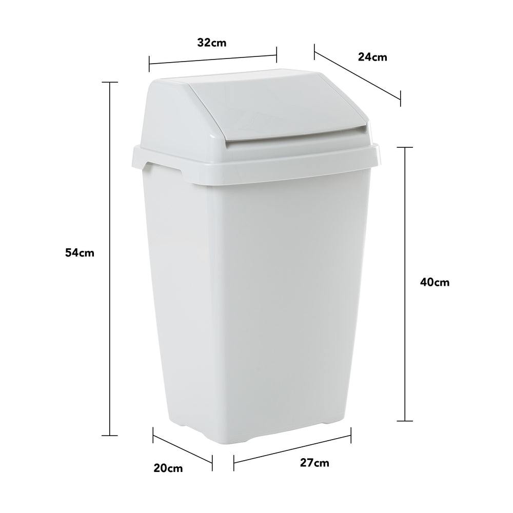 Everyday 25 Litre Lift Top Bin - Soft Grey (36077)-Wham-Plastic Box Shop