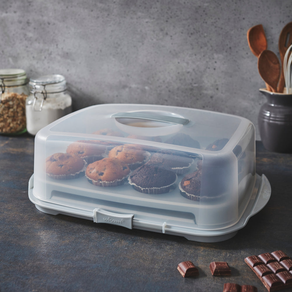 Wham Cook Cupcake Caddy Aluminium/Clear - 39575-Wham Cook-Plastic Box Shop