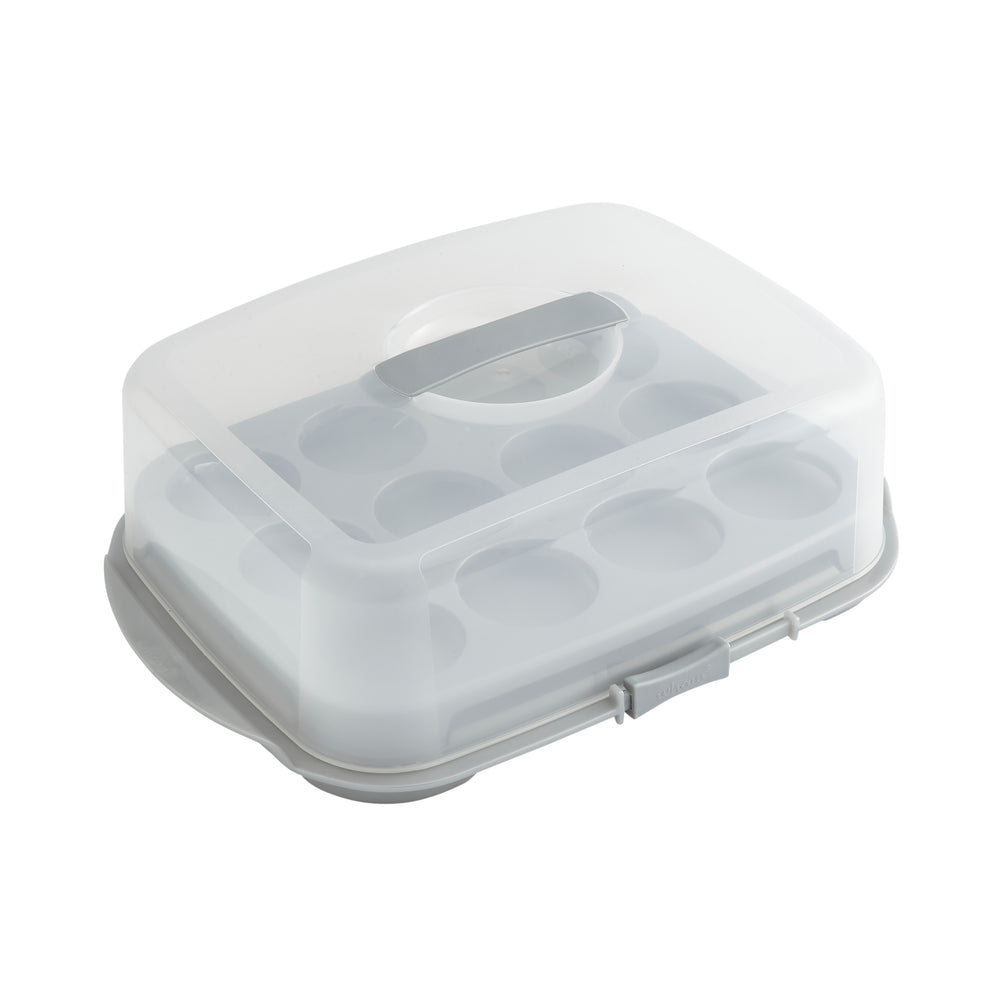 Wham Cook Cupcake Caddy Aluminium/Clear - 39575-Wham Cook-Plastic Box Shop