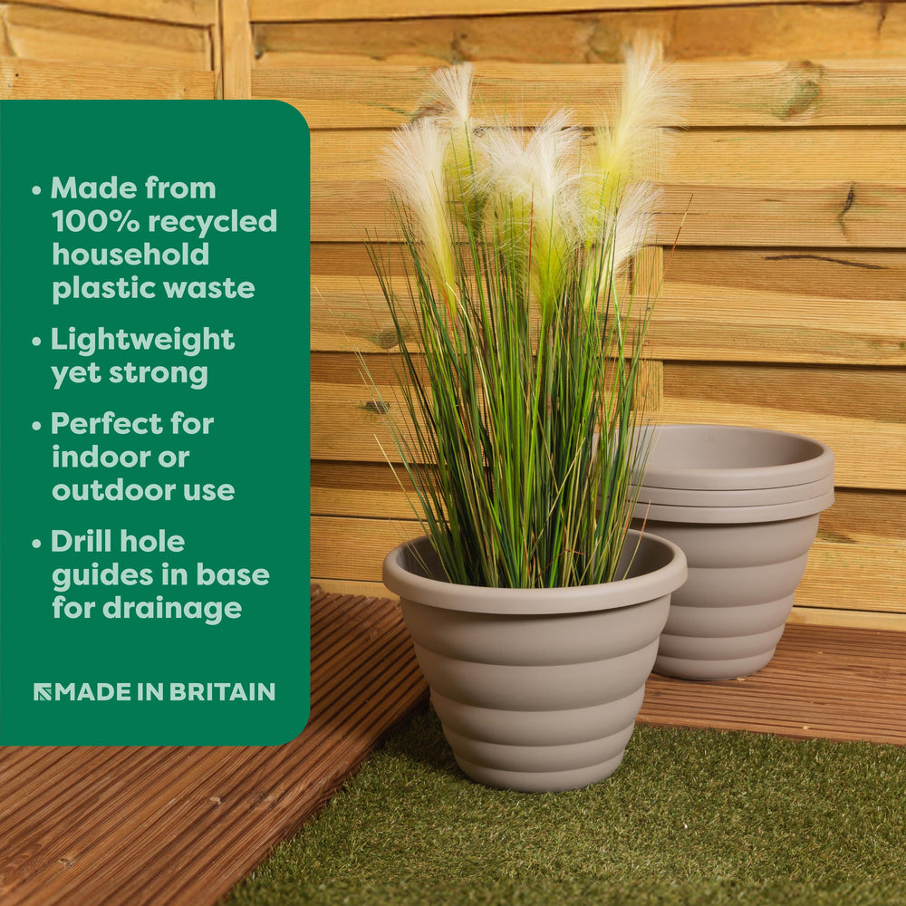 Pack of 2 x Beehive 32cm Round Upcycled Plant Pots-Wham-Plastic Box Shop