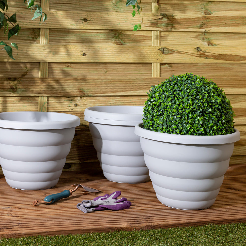 SINGLE - Beehive 40cm Round Upcycled Plant Pot (410168)-Wham-Plastic Box Shop